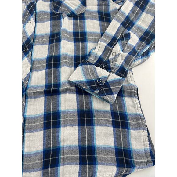 Tony Hawk Shirt Mens Extra Large Blue Black Gray Plaid 100% Cotton Button Casual - Picture 2 of 8